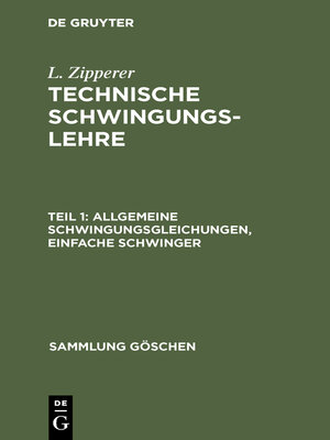 cover image of Allgemeine Schwingungsgleichungen, einfache Schwinger